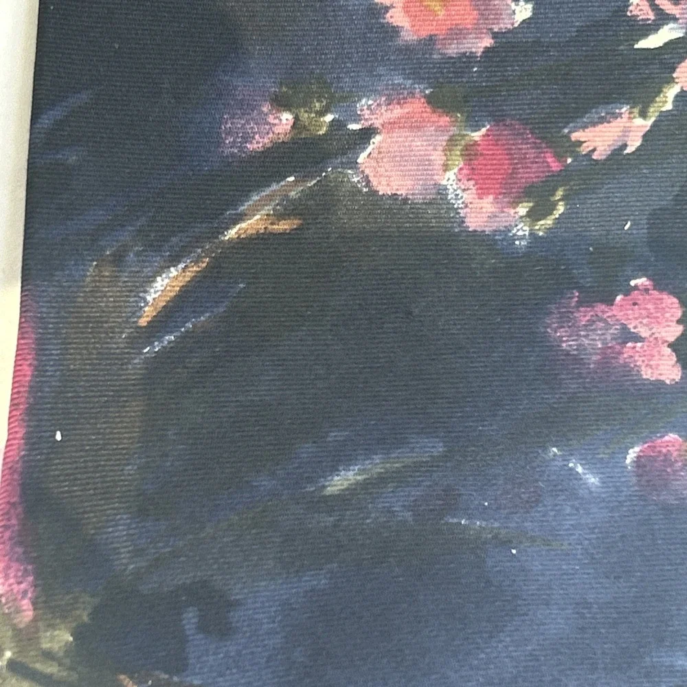 Vintage Navy Blue Italian Silk Tie L'Atelier Floral Abstract Made In USA